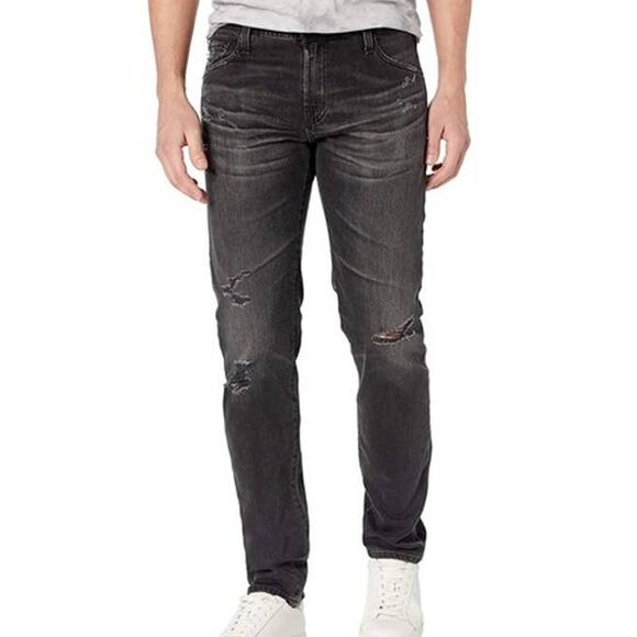 AG Adriano Goldschmied NWOT The Tellis Modern Slim Gray Distressed Men's 30R - Picture 1 of 11